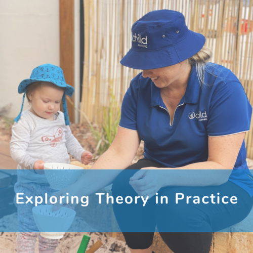 A poster that reads 'exploring theory in practice'