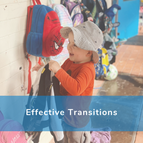 A poster that reads 'effective transitions'